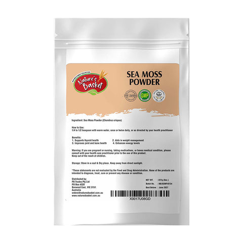 Nature's Basket Sea Moss (Chondrus Crispus) Powder 227g - Marine Wellness Boost