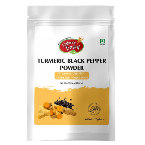 Nature's Basket Turmeric (Curcuma Longa) Black Pepper (Piper Nigrum) Powder - 227 Grams