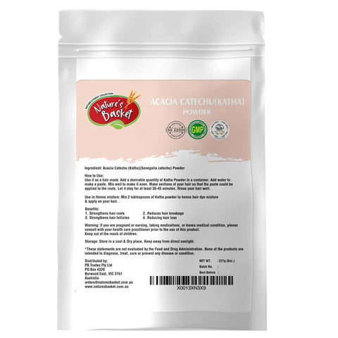Nature's Basket Acacia Catechu (Katha) (Senegalia catechu) Powder - 227 Grams