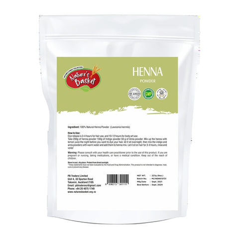 Nature's Basket Henna (Lawsonia Inermis) Powder 227g