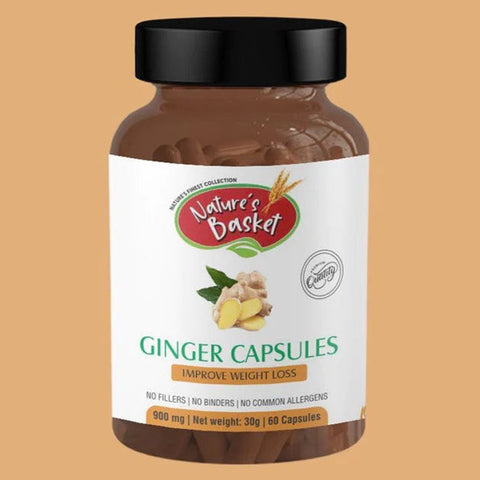 Nature's Basket Ginger (Zingiber Officinale) 900mg 60 capsules