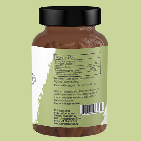 Nature's Basket Brahmi (Bacopa Monnieri) 900mg 60 capsules