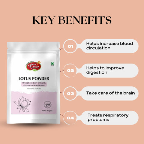 Nature's Basket Lotus (Nelumbo Nucifera) Powder - 227 Grams