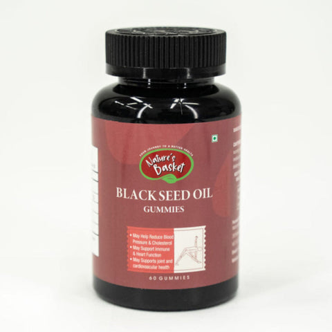 Bottle of Robert Tisserand Black Seed Oil Gummies on a white background