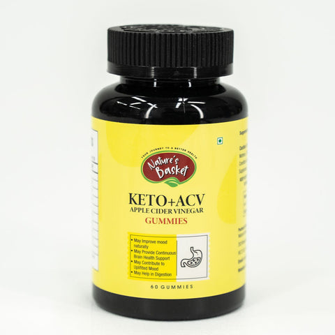 Bottle of Keto-ACV gummies on a white background