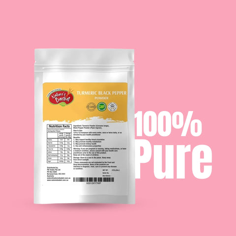 Nature's Basket Turmeric (Curcuma Longa) Black Pepper (Piper Nigrum) Powder - 227 Grams