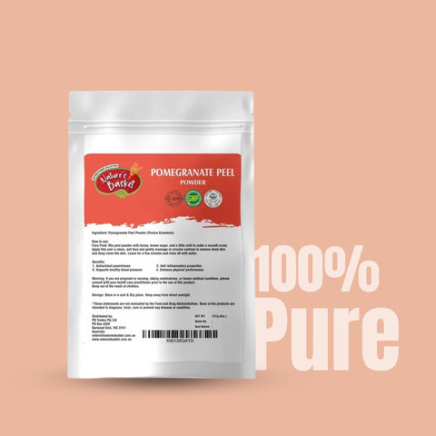 Nature's Basket Pomegranate Peel (Punica Granatum) Powder - 227 Grams (Reducing the appearance of wrinkles, fine lines, and age spots)