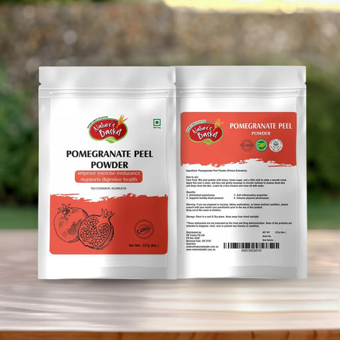 Nature's Basket Pomegranate Peel (Punica Granatum) Powder - 227 Grams (Reducing the appearance of wrinkles, fine lines, and age spots)
