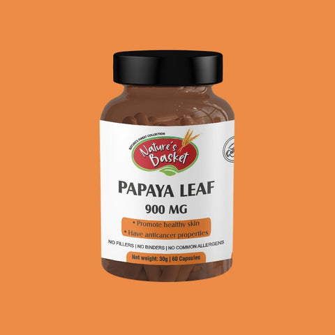 Nature's Basket Papaya Leaf (Carica papaya) Powder Capsule - 60 Capsules