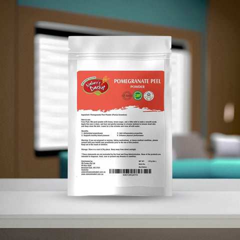 Nature's Basket Pomegranate Peel (Punica Granatum) Powder - 227 Grams (Reducing the appearance of wrinkles, fine lines, and age spots)