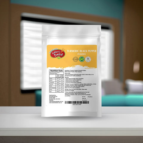 Nature's Basket Turmeric (Curcuma Longa) Black Pepper (Piper Nigrum) Powder - 227 Grams