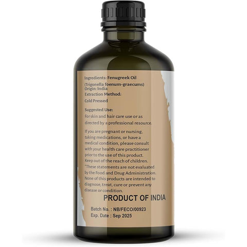 Nature’s Basket Cold Pressed Fenugreek Oil – Nourishing, Strengthening & Hair Revitalizer (100ml)