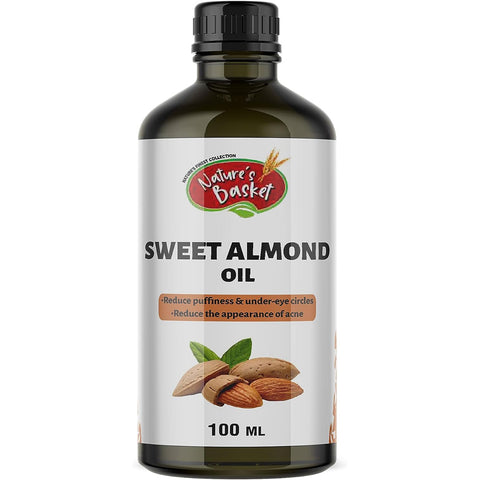 Nature’s Basket Cold Pressed Sweet Almond Oil – Pure, Nourishing & Gentle (100ml)
