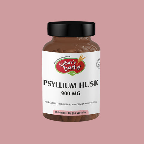 Nature's Basket Psyllium Husk (Plantago Ovata) 900mg 60 Capsules