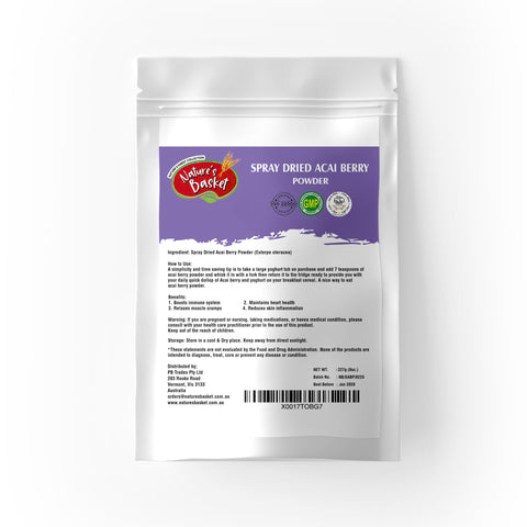Nature's Basket Spray Dried Acai Berry (Euterpe Oleracea) Powder 227g