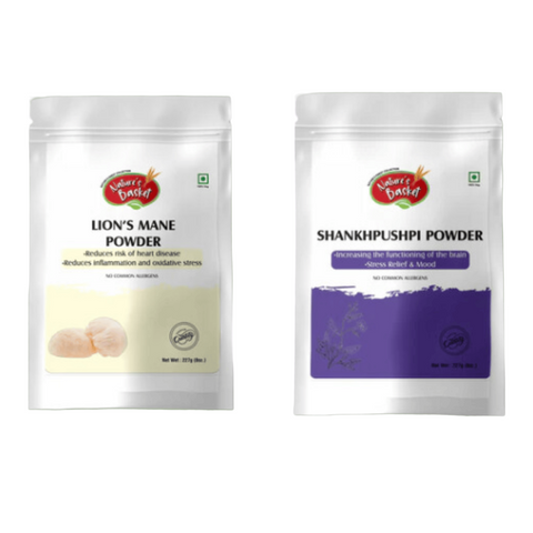 Mental Health Support - Lion's Mane and Shankhpushpi(Convolvulus Pluricaulis) powder