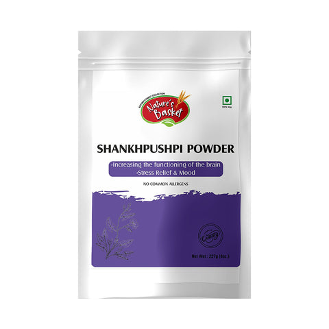 Nature's Basket Shankhpushpi Powder(Convolvulus Pluricaulis) Brain Tonic, Support Cognitive functions & improve concentration227g