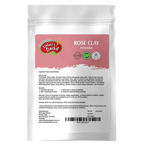 Nature's Basket Rose Clay Powder - 227 Grams