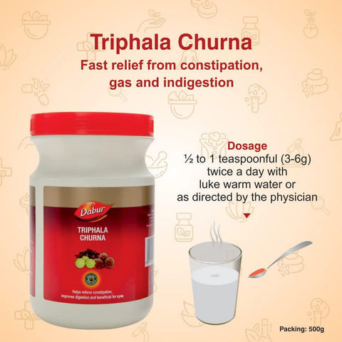 Dabur Triphala Churna(powder) Ayurvedic Remedy for Gastro Intestinal Health - 500 g