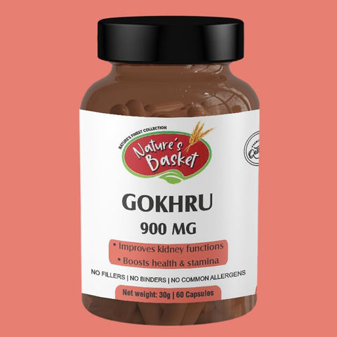 Nature's Basket Gokhru Powder Capsule - 60 Capsules