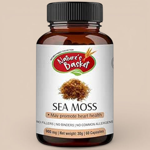 Nature's Basket Sea Moss (Chondrus Crispus) Capsules - Marine Wellness Boost