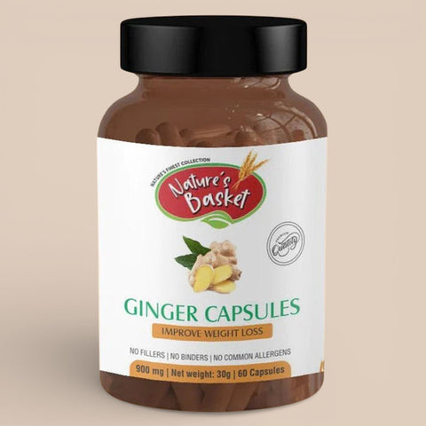 Nature's Basket Ginger (Zingiber Officinale) 900mg 60 capsules