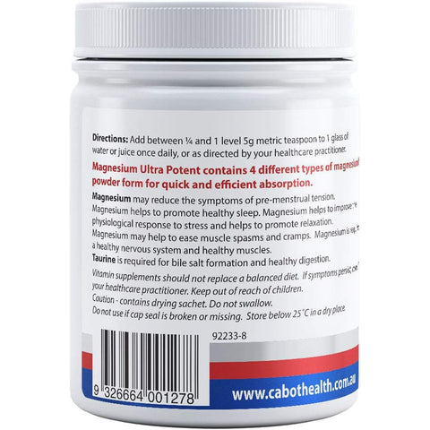 Cabot Health Magnesium Ultra Potent Citrus 465g