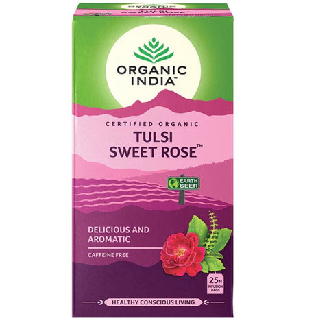 Organic India Tulsi Sweet Rose 25 Tea Bags