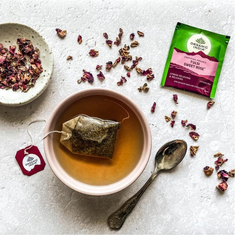 Organic India Tulsi Sweet Rose 25 Tea Bags