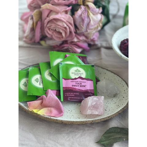 Organic India Tulsi Sweet Rose 25 Tea Bags