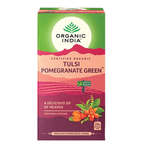 Organic India Tulsi Pomegranate Green 25 Tea Bags