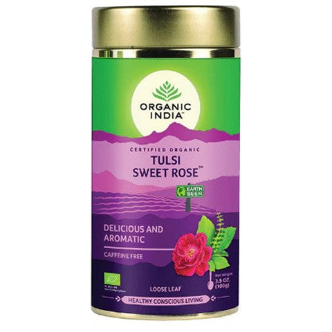 Organic India Tulsi Sweet Rose Tea- Loose Leaf 100g