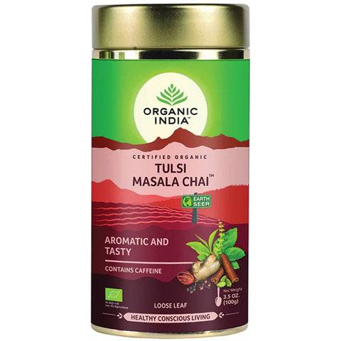 Organic India Tulsi Masala Chai Loose Leaf Tea 100g