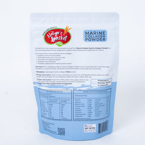 Nature's Basket Marine Collagen Hydrolysate Powder – 200 g