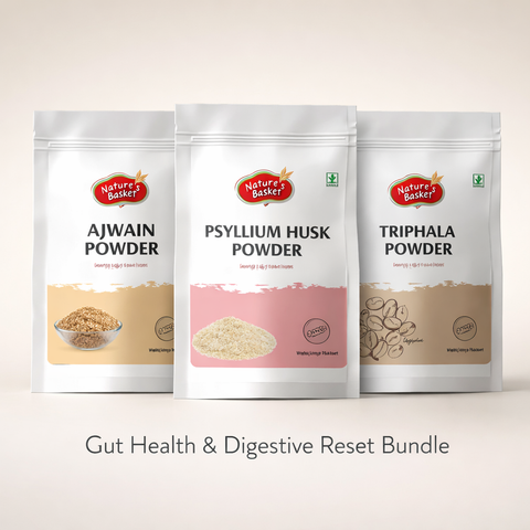 Gut Health & Digestive Reset Bundle – Triphala, Psyllium Husk & Ajwain