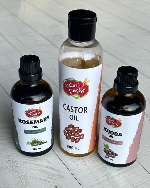 Hair Growth Bundle- Castor 100ml , Jojoba 100ml and Rosemary Oil 100ml