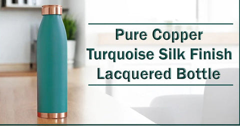Copper Lacquer Coated Turquoise Silk Finish Bottle 900ml
