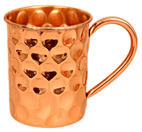 Copper Large Diamond Hammered Mug Handcrafted