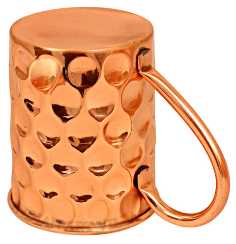 Copper Large Diamond Hammered Mug Handcrafted