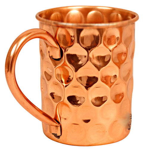 Copper Large Diamond Hammered Mug Handcrafted