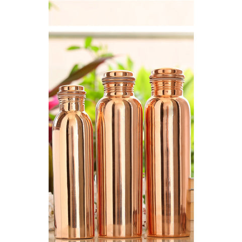 Copper Plain Bottle 900ml Shine Finish