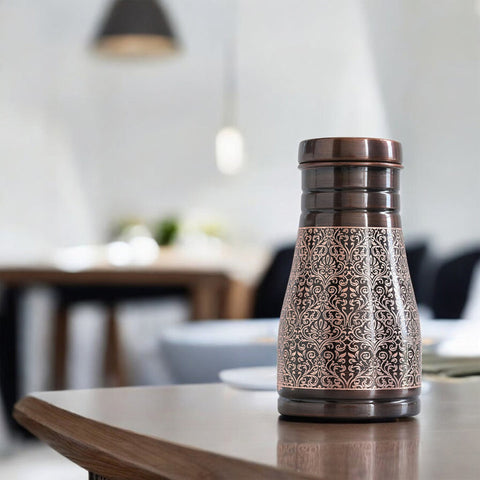 Copper Embossed Bedroom Bottle 950ml with Glass