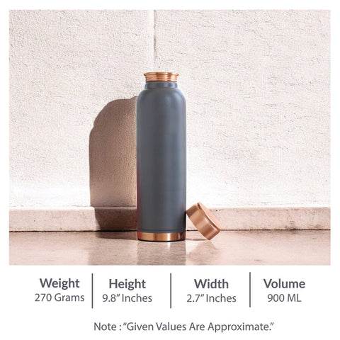 Copper Lacquer Coated Gray Silk Finish Bottle 900ml
