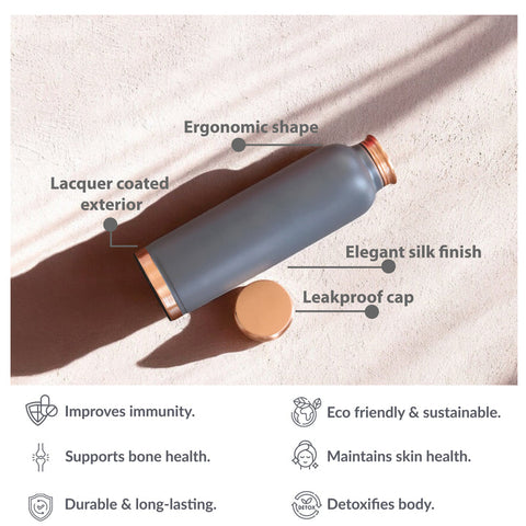 Copper Lacquer Coated Gray Silk Finish Bottle 900ml