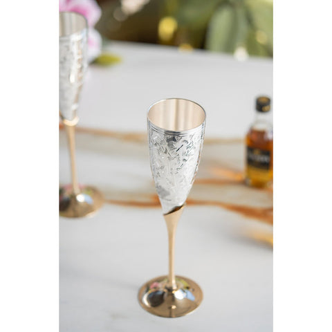 Silver and Brass Glass Gift Set of 2