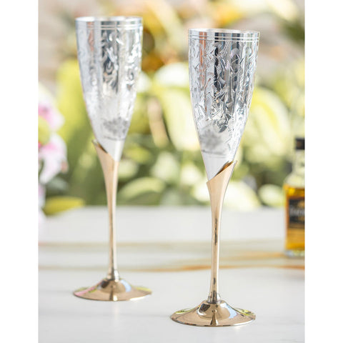 Silver and Brass Glass Gift Set of 2
