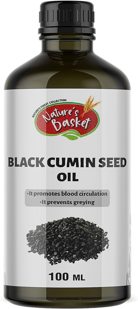 Nature's Basket Black Cumin Seed (Kalonji) Pure & Natural Carrier Oil (Nigella Sativa) (100 ml (3.40 Oz)