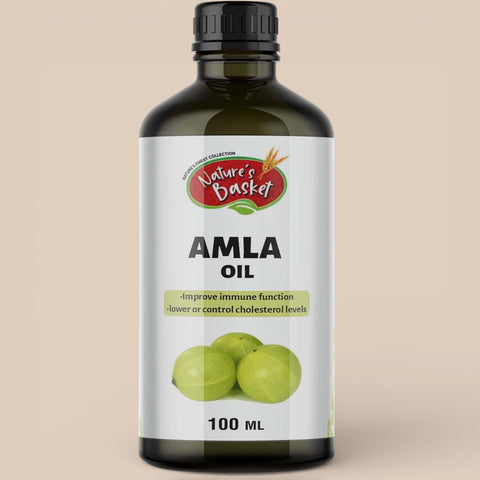 Nature’s Basket Cold Pressed Amla (Phyllanthus Emblica) Oil – Pure, Strengthening & Revitalizing