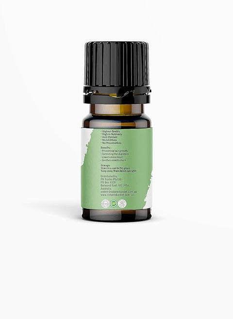 Nature's Basket Pure and Natural Basil Essential Oil for Skin, Hair Care, Stress Relief - Undiluted Essential Oil with Dropper for Aromatherapy and Relaxation - 15ml