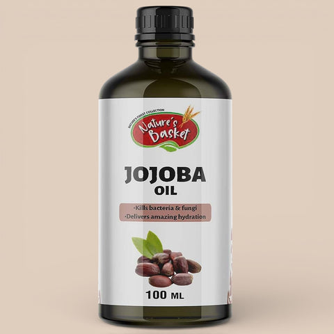 Nature’s Basket Cold Pressed Jojoba Oil – Balancing, Hydrating & Non-Greasy Care (100ml)